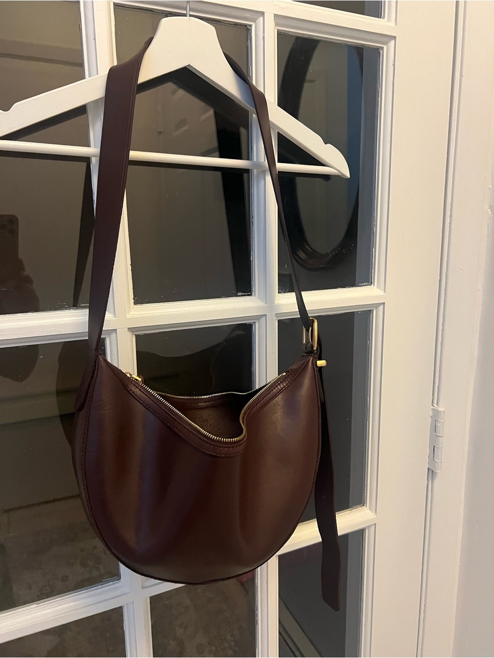 Madewell Crescent Crossbody Bag in Dark Brown